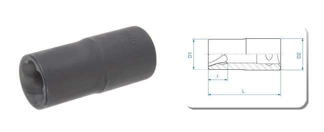9TD403-17M Головка для поврежденного крепежа 1/2", 17мм KING TONY